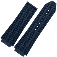 Watch accessories Silicone strap for Hublot HUBLOT Yu-ship rubber strap convex black white blue