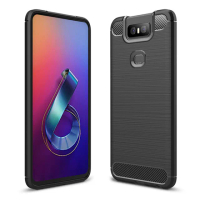【YANG YI 揚邑】ASUS ZenFone 6 拉絲紋碳纖維軟殼散熱防震抗摔手機殼(ZS630KL)
