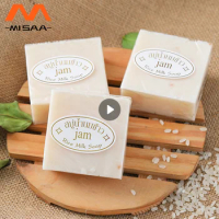 Handmade Rice Soap Thai Jasmine Rice Collagen Vitamin Skin Control Whitening Bathing Whitening Oil Moisturizing Tools Supplies