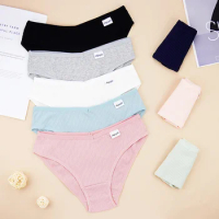 3 Pcs/lot Women's Underpants Soft Cotton Panties Girls Solid Color