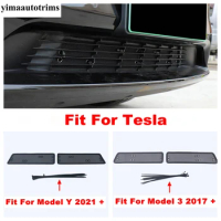 Front Insect Net Car Screenning Grill Grille Mesh Protection Cover Accessories For Tesla Model Y 2021 2022 / Model 3 2017 - 2021