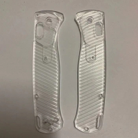 1 Pair Transparent Acrylic Material Twill Pattern Knife Grip Handle Scales For Genuine Benchmade Bugout 535 Knives DIY Make Part