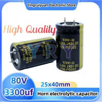 5pcs 80V3300uf 80V horn electrolytic capacitor high quality 80V 25x40mm 3300uf 80v3300uf