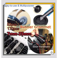 45pcs 170pcs 125pcs Black Rubber Grommet 7mm-25mm Firewall Hole Plug Retaining Ring