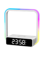 โคมไฟ RGB Clock & Wireless Charge รุ่น B18D สีขาว