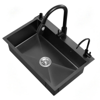 【YouPin】黑色納米水槽 304不銹鋼洗碗槽 洗碗池 洗菜盆45*40(水槽/洗碗池/廚房水槽/單槽)