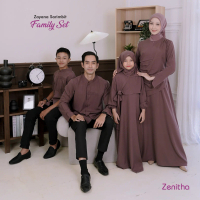 Zenitha - Zayana Taro/Mocca Sarimbit Keluarga Lebaran Couple Family Set Premium
