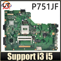 Motherboard P751J For ASUS PRO ESSENTIAL P751JF P751JA Laptop Mainboard Support i3 i5 REV:2.0 UMA