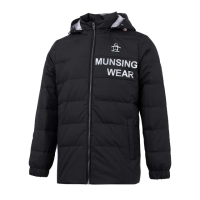 【Munsingwear】企鵝牌 男款黑色輕量極暖可拆式連帽羽絨外套 MGSL6607