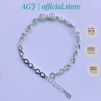 Lắc tay bạc nữ mặt nơ dây số 8 phay  AGJ s925- Lắc bạc nữ  công nghệ sáng bóng lung linh