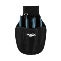 【HOKAS】三入工具袋(台灣製 工具套 收納套 工具腰包 加厚帆布 水電腰包 S414)