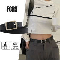 [Sale đặc biệt] Thắt lưng nữ nam Foru mặt chữ nhật đơn giản style Trung, dây nịt lưng Douyin bản nhỏ