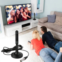 Portable TV Antenna 300cm Coax Cable HDTV Antenna DVB-T DVB-T2 DAB Plug and Play