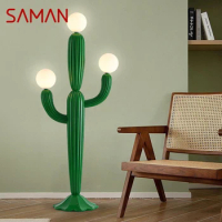 SAMAN Nordic Cactus Floor Lamp Cream Style Living Room Bedroom LED Creativity Decorative Atmosphere