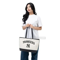 MLB VARSITY BASIC CANVAS LARGE TOTE BAG NEW YORK YANKEES BLACK