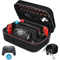 For Carrying Storage Case for Nintendo Switch/For Switch OLED Model ，for Switch Console Pro Controller Accessories Black