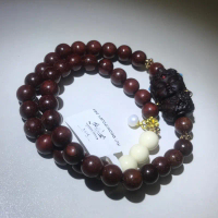Red Sandalwood DIY Wooden Buddha Mixed Bracelet 2 lapse