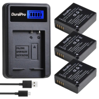 DuraPro 1200mAh BLG10 BLG10E DMW-BLE9 DMW-BLG10 Battery +LCD USB Charger for Panasonic LUMIX GF5 GF6 GX7 LX100 GX80 GX85 Camera