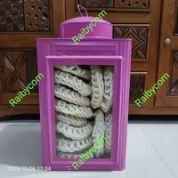 Kerupuk Putih Besar Matang isi 25pcs + Kaleng Kaca Krupuk Jadul Warung Blek Toples Kerupuk PINK Polo