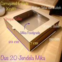 Dus Kotak Box Hampers Nasi 20X20X7 Jendela Mika / Dus Coklat Eflute Terlaris