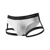 Men\'s Jockstrap Breathable Underwear Backless Jockstrap Briefs Underpants Thong Thin Ice Silk Sling Low Waist Male Panties