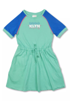 Live To Be Spoiled Fern Green Combi Blue Dress (D-5418)