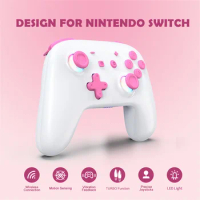 Wireless For Switch Controller Pink for Nintendo Switch Pro Controller LED Joystick Wake-up Function Adjustable Turbo Motion