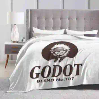 Godot-Blend No. 107 New Print Novelty Fashion Soft Warm Blanket Ace Attorney Godot Coffee Phoenix Wr