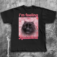 Baju T-shirt meme kucing lucu uniseks