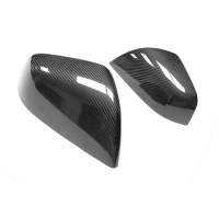 Rearview Side Mirror Covers Cap 12-20 For Tesla Model X Dry Carbon Fiber Sticker Add On Casing Shell