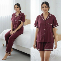 SET ZIZI PIYAMA POLOS BUSUI RENDA RAYON PREMIUM BAJU TIDUR WANITA JUMBO