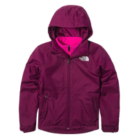 【The North Face 官方旗艦】北面兒童紫色防水透氣舒適保暖連帽三合一外套｜82YEI0H