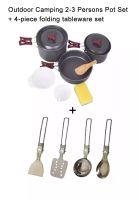 MasterTool [1套9件] 超輕便露營煮食/火鍋套裝 + 多功能便攜式不銹鋼折疊4件套餐具