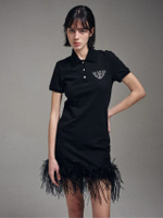 Ostrich Mini Dress Piquet Black