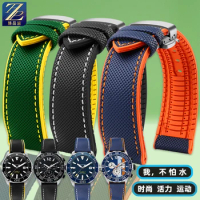 For Tag Heuer CARRERA F1 AQUARACER Race car Rubber Waterproof Breathable Silicone Watch strap 20 22mm Butterfly clasp Watchband