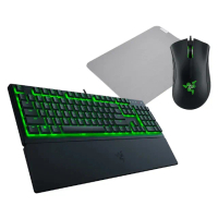 【Razer 雷蛇】滑鼠(黑)+滑鼠墊 組合★Ornata V3 X 雨林狼蛛 V3 X中文+煉獄 蛇標準版電競滑鼠(黑)+滑鼠墊M(