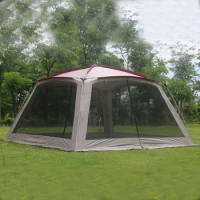 Alltel 5-8 Person Ulterlarge 365*365*210CM Single Layer Large Gazebo Sun Shelter Large Awning Party Tent Camping Family Tent