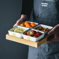 北歐創意水果盤年貨盤堅果盤干果盤醬料盤家用陶瓷拼盤分格小吃盤