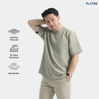 Textured Knitted T-Shirt | Kaos Knitwear Tekstur Boxy 10008 Olive L