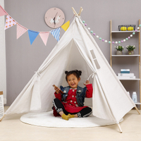 Foldable Indoor Sleepover Kids Teepee Tent With Canvas Tipi Teepee Tent For Kids