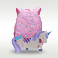 Australia Smiggle Original Children's Schoolbag Girls Backpack Pink Unicorn Waterproof Hat School Supplies 4-7 Years Old 16 Inch