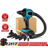1000W 40000RPM Wireless Blower Air Blower Cordless Battery Rechargeable Blower Dust Blower For Makita 18V Battery