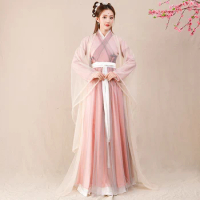 2021 Women Hanfu Dress Ancient Han Dynasty Princess Dress Female Summer Chinese Style Fairy Skirt Girl Hanfu Daily Wear SL4143
