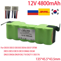 DE55 12V Ni-MH 4800mAh Battery Pack for Ecovacs Deebot DE5G DM88 902 901 610 Robotic Vacuum Cleaner Battery Parts Accessories