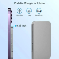 5000mAh Magnetic Wireless Power Bank Metal Body Qi 15W QC 3.0 Small Battery For MagSafe Powerbank iPhone 13 12