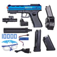 2 in 1 Automatic Shooting Splash Ball Airsoft Electric Christmas Toy Gun Water Ball Weapon Pistol Outdoor Sports Gel Kids Adults