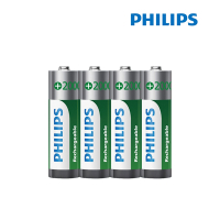 PHILIPS 飛利浦 AA 3號 2000mAh 低自放鎳氫充電電池(4入)