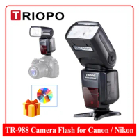 TRIOPO TR-988 TTL HSS High Speed Sync Flash Speedlite On-camera Flash for Canon Nikon 6D 60D 550D 600D D700 D800 DSLR Camera