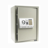 【TRENY】HWS-HD-4271電子式單鑰匙保險箱-灰-大-金庫-電子保險箱(門栓3實心鋼柱)