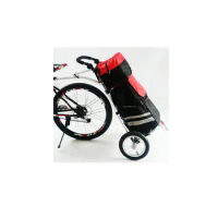 Folding Bike Cargo Trailer with Big Bag, Portable Bicycle Trailer, 12 inch Air Wheel Shopping Trolley Luggage Cart